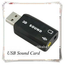 Calidad Buena USB 2.0 EXTERNAL SOUND CARD 3D 5.1 AUDIO ADAPTOR para PC